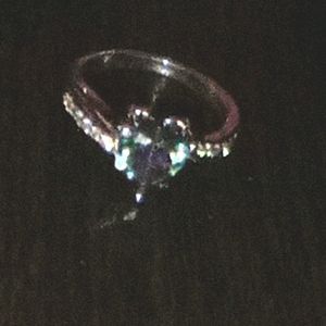 Multicolor heart ring gold plated